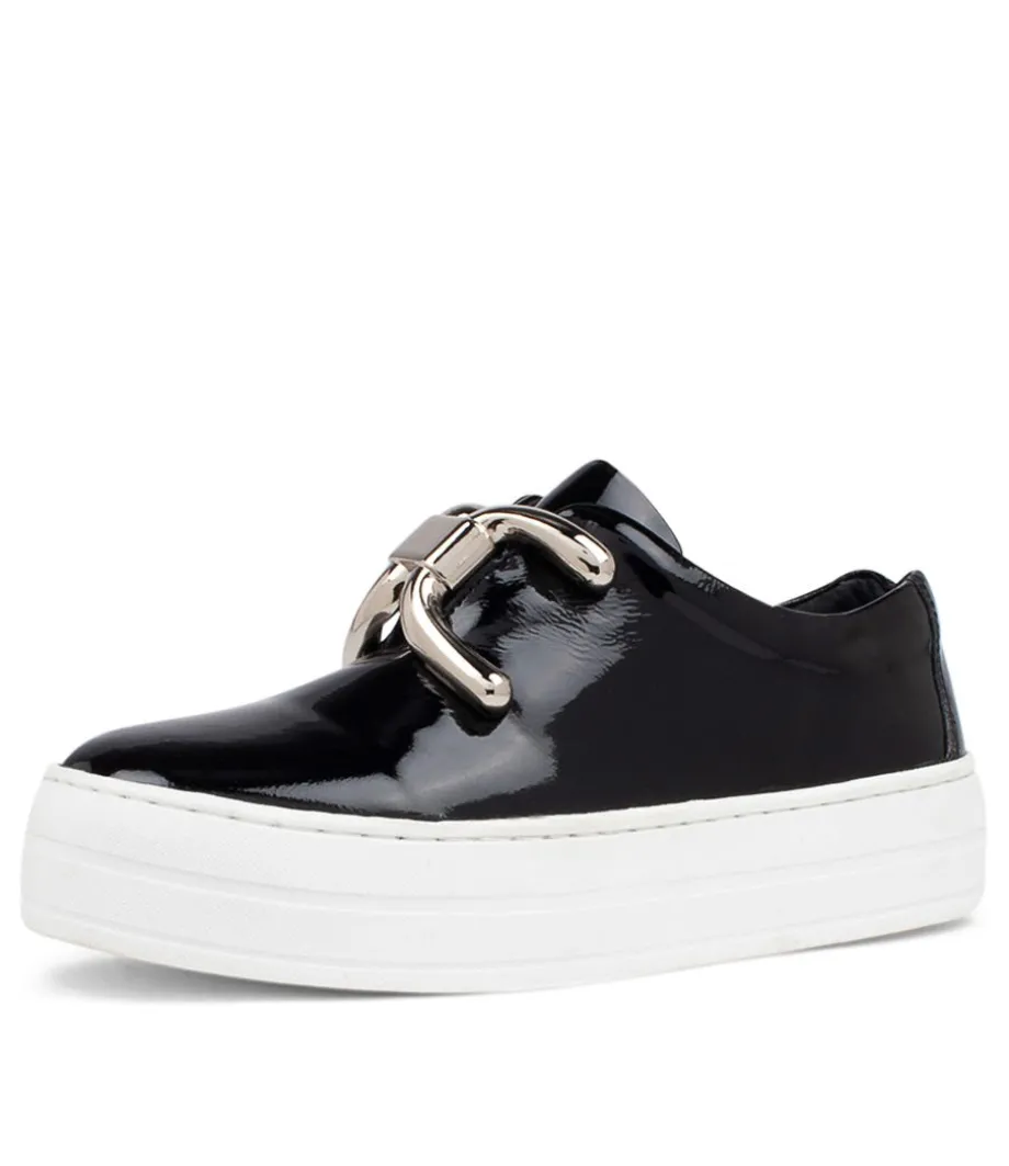 Shelina Black Patent Leather Sneakers Ws<DJANGO & JULIETTE Cheap