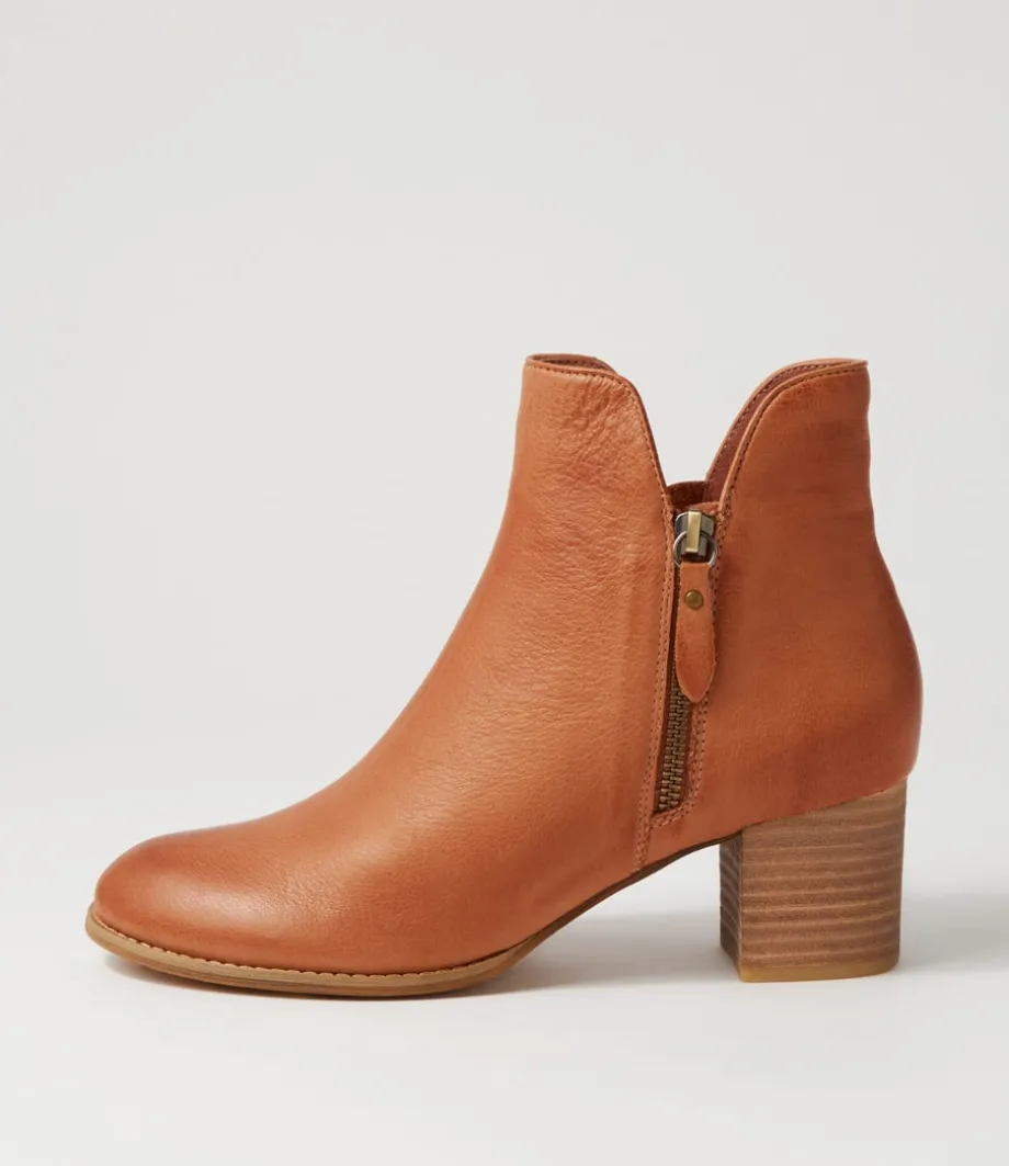 Shiannely Cognac Leather Ankle Boots<DJANGO & JULIETTE Sale