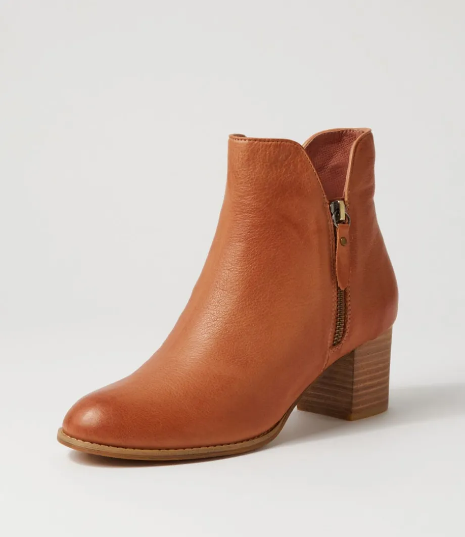 Shiannely Cognac Leather Ankle Boots<DJANGO & JULIETTE Sale