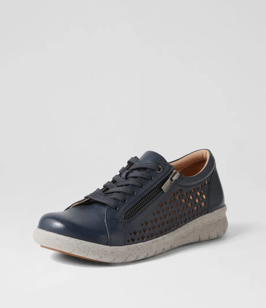 Shovo Xf Navy Misty Leather Sneakers<ZIERA Discount