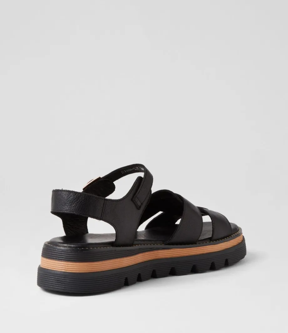 simm_black_leather_sandals_2.webp Simm Black Leather Sandals<DJANGO & JULIETTE Cheap