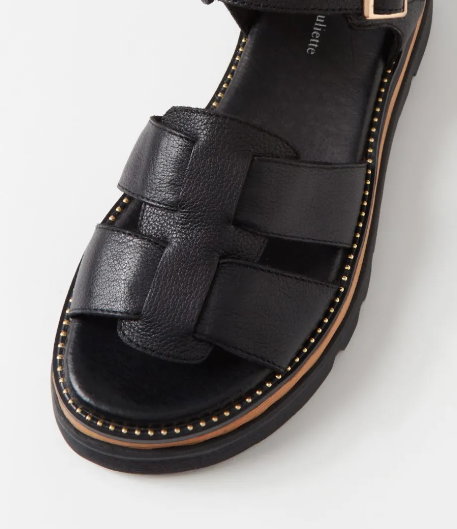 simm_black_leather_sandals_3.webp Simm Black Leather Sandals<DJANGO & JULIETTE Cheap