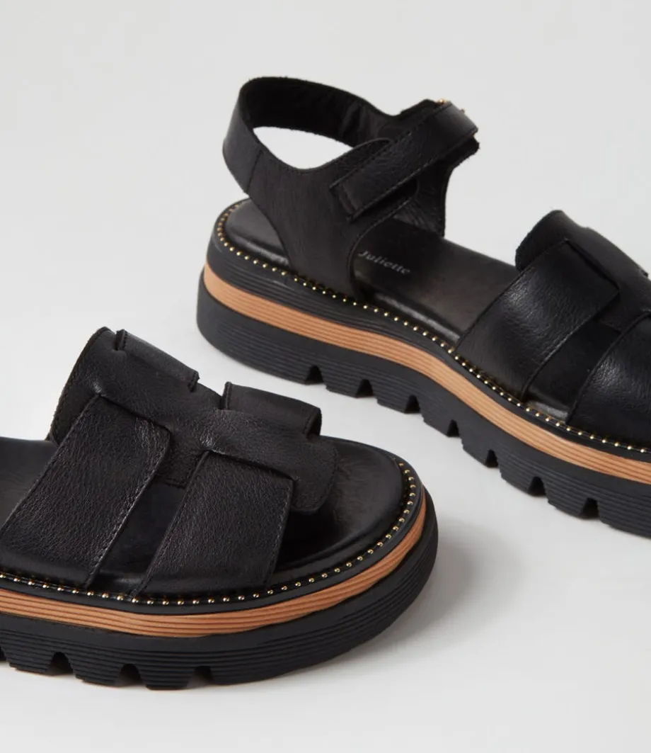 simm_black_leather_sandals_4.webp Simm Black Leather Sandals<DJANGO & JULIETTE Cheap