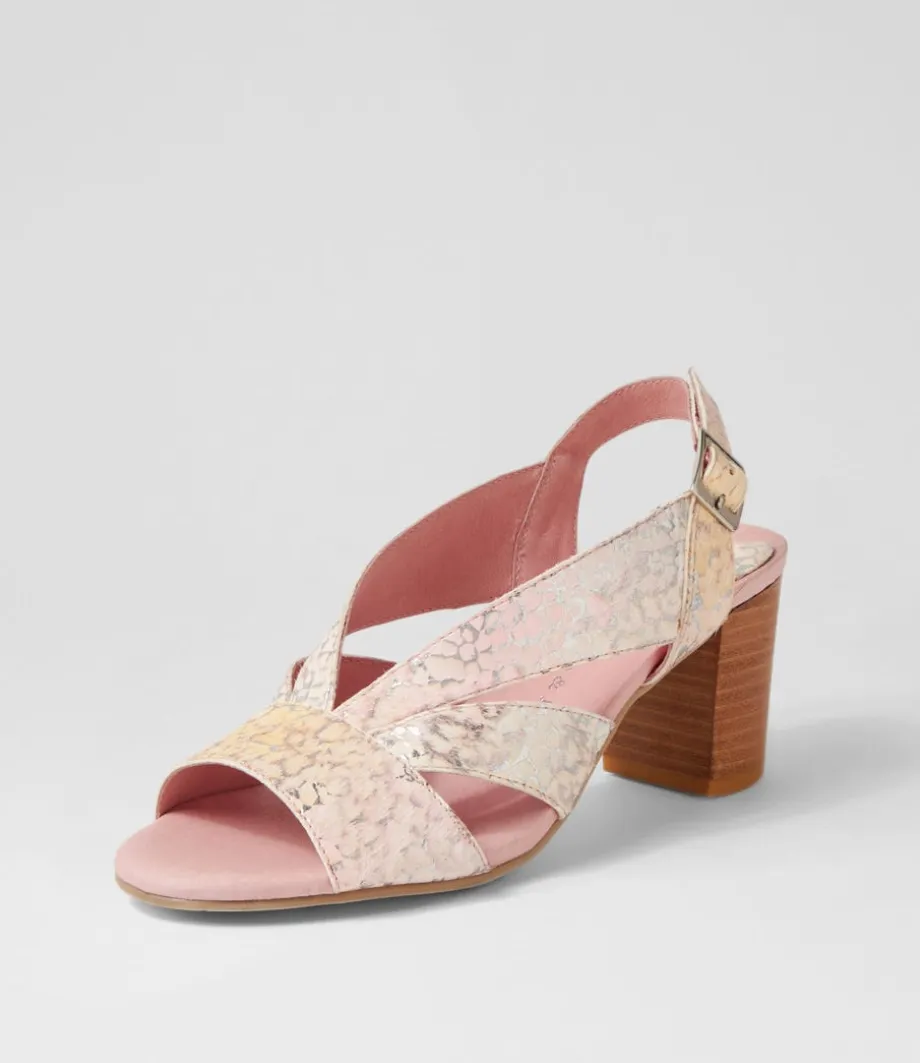 Simmie Pink Print Leather Sandals<DJANGO & JULIETTE Fashion
