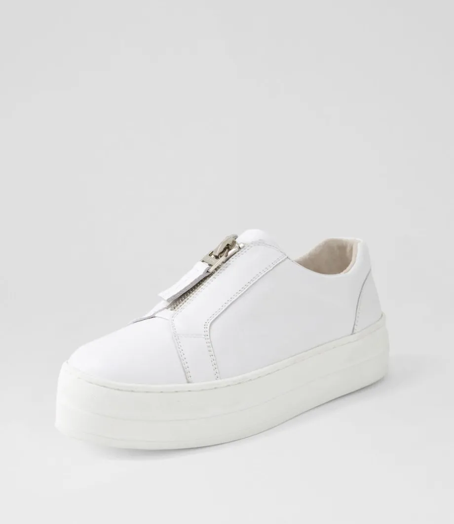 Sippu White Leather Sneakers<DJANGO & JULIETTE Cheap