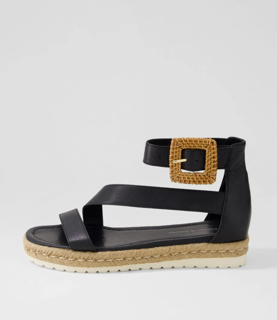 Sisel Black Natural Leather Buckle Espadrilles<DJANGO & JULIETTE Shop