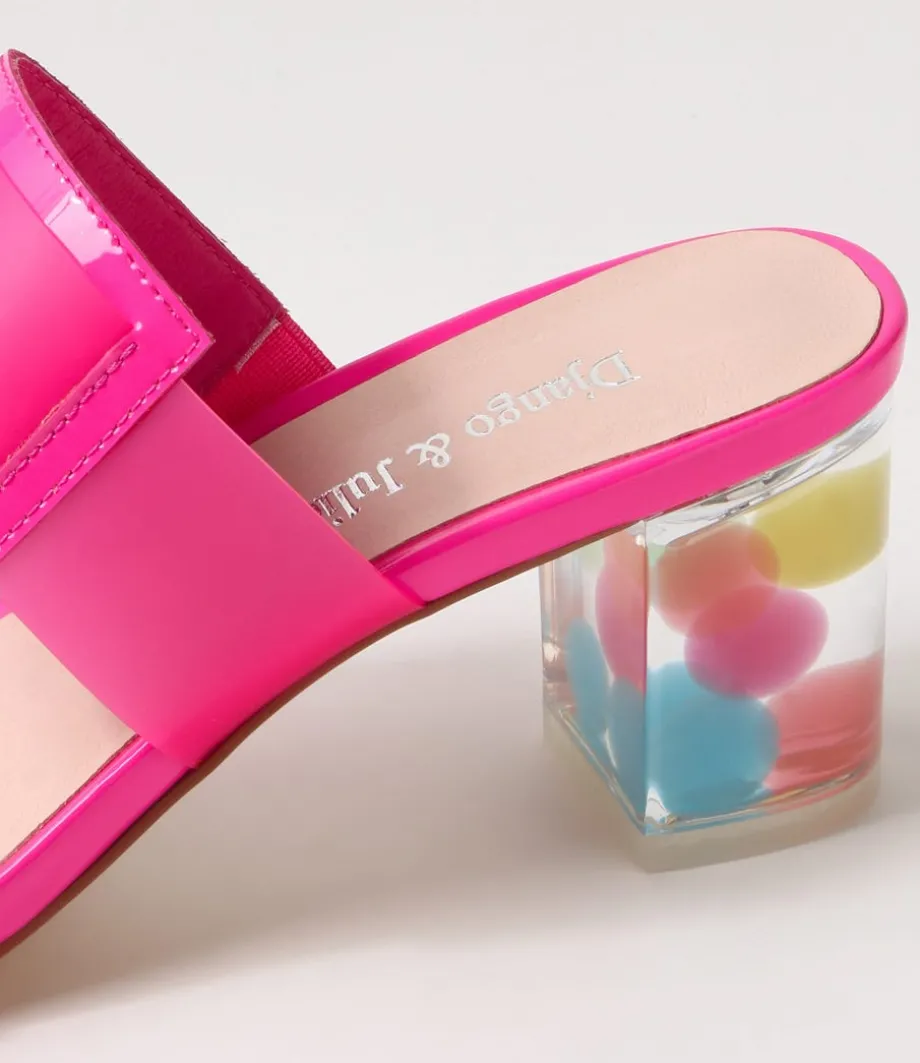 sistel_hot_pink_new_bubble_patent_vinylite_mules_4.webp Sistel Hot Pink New Bubble Patent Vinylite Mules<DJANGO & JULIETTE Best