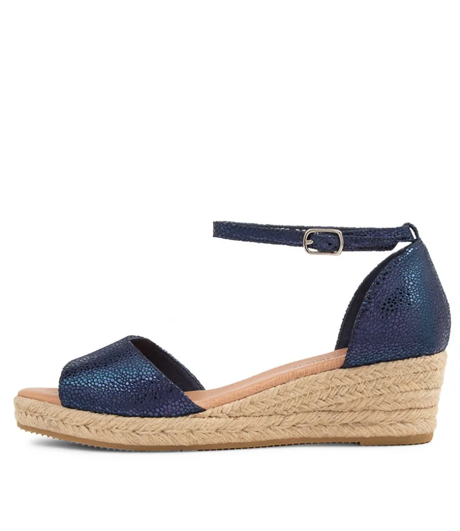 Skip Navy Speckle Leather Sandals<DJANGO & JULIETTE Fashion