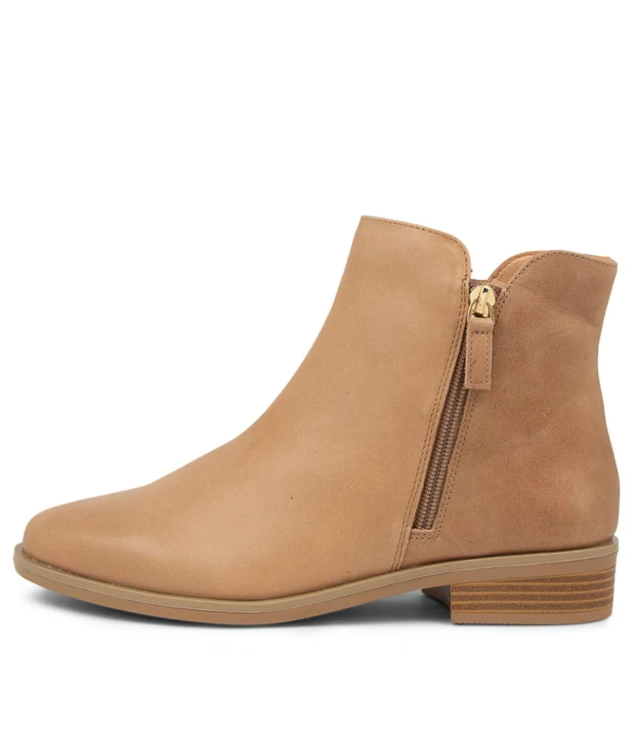 Skylars Xf Latte Leather Ankle Boots<ZIERA Sale