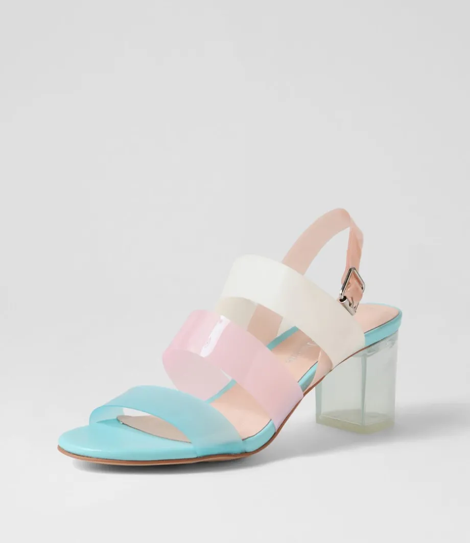 Skytles Blue Multi Vinylite Sandals<DJANGO & JULIETTE Best