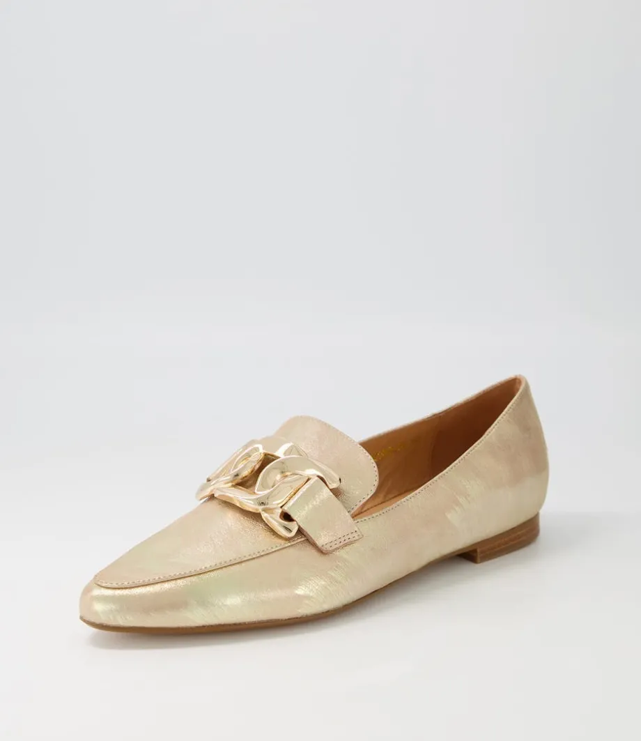 Socoro Gold Scratch Leather Loafers<TOP END Cheap