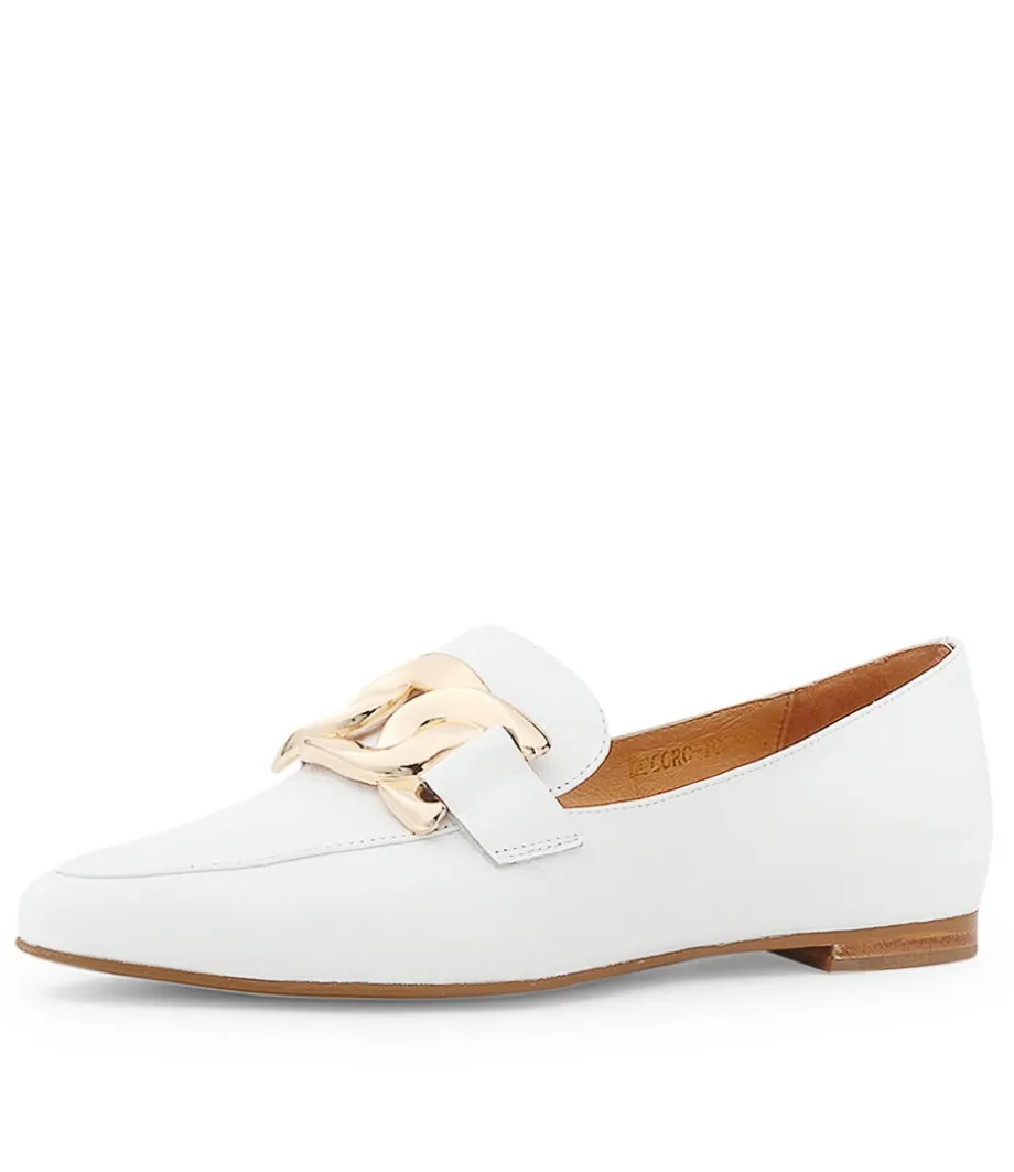 Socoro White Leather Loafers<TOP END Outlet