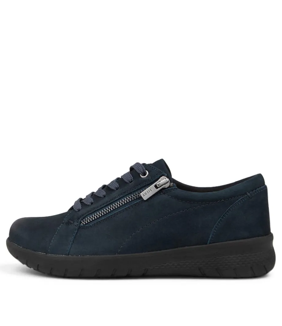 Solar Xf Navy Leather Sneakers Bs<ZIERA Best Sale
