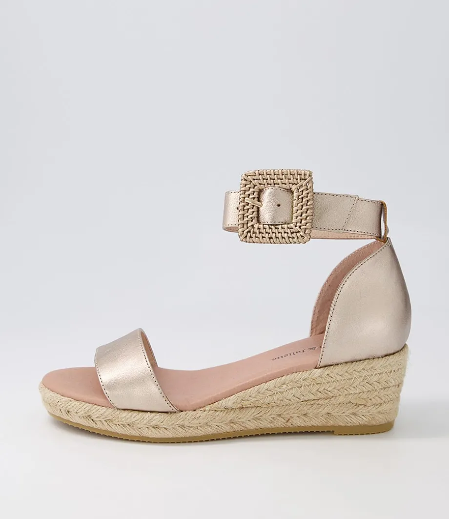 Sprout Champagne Leather Buckle Espadrilles<DJANGO & JULIETTE Outlet