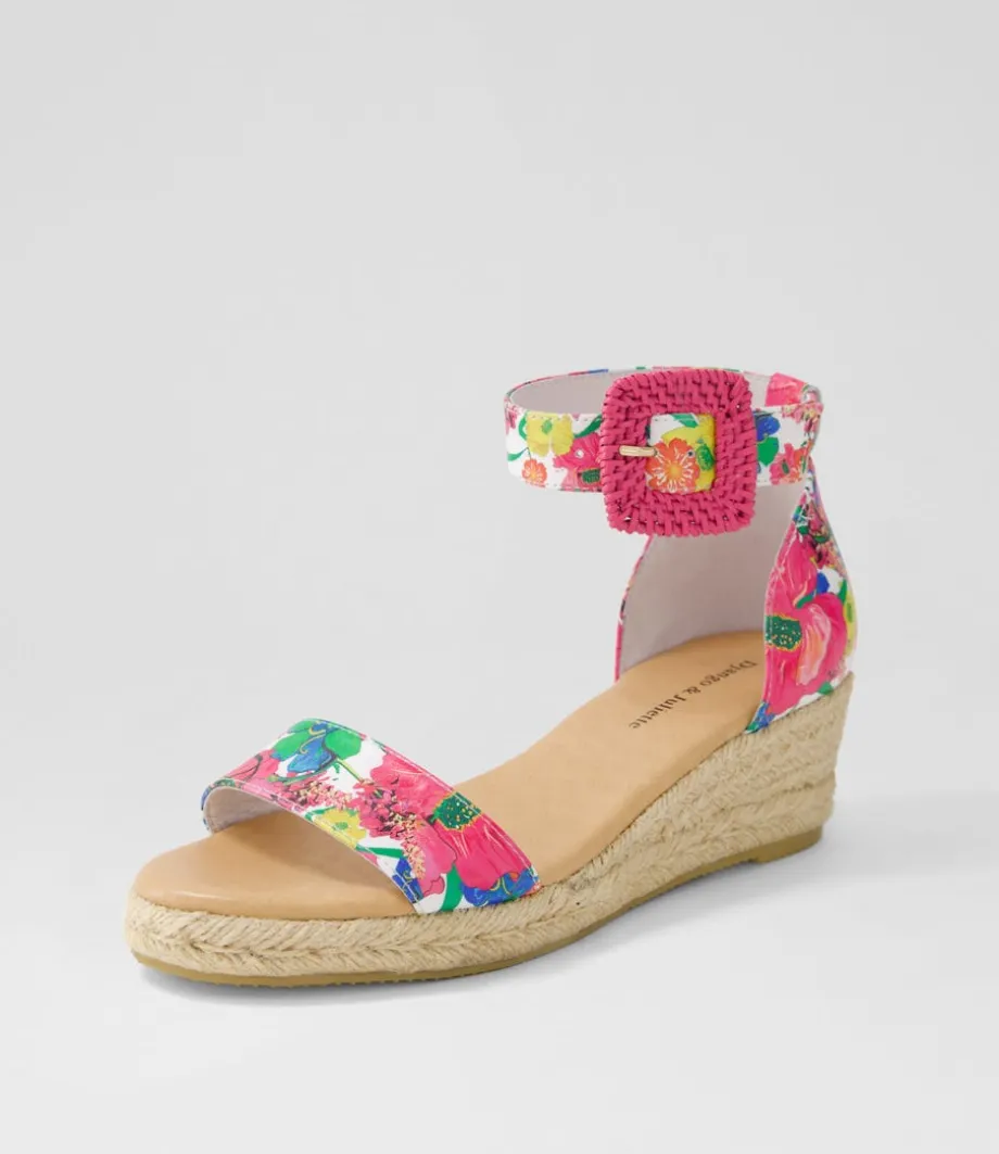 Sprout Lrg White Flowermania Leather Espadrilles<DJANGO & JULIETTE Flash Sale