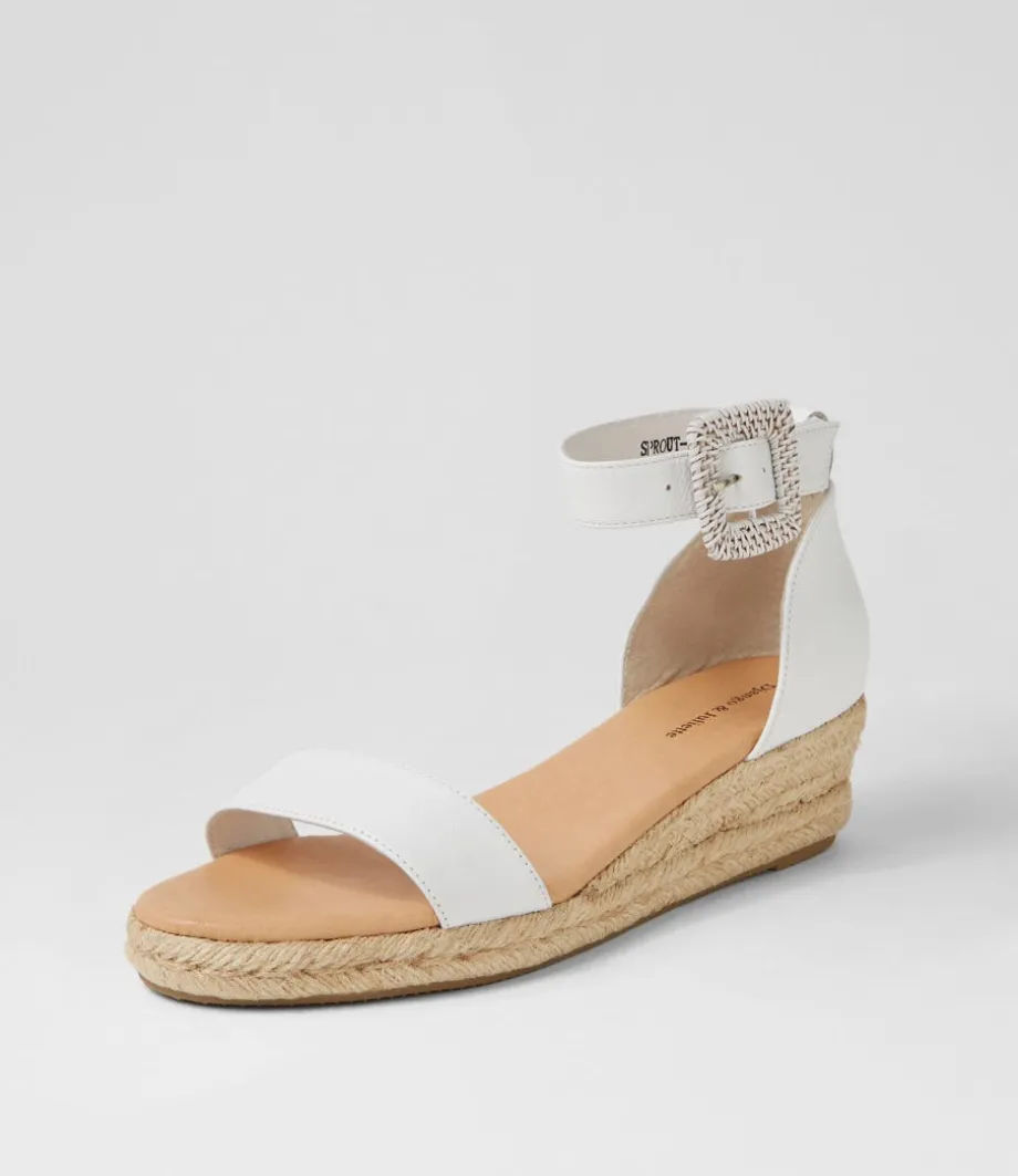Sprout Lrg White Leather Buckle Espadrilles<DJANGO & JULIETTE Store