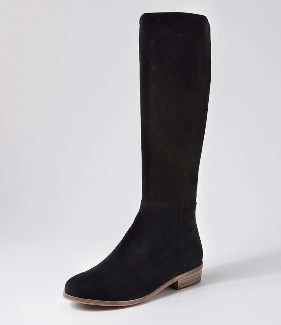Strath Black Suede Knee High Boots<DJANGO & JULIETTE Best Sale
