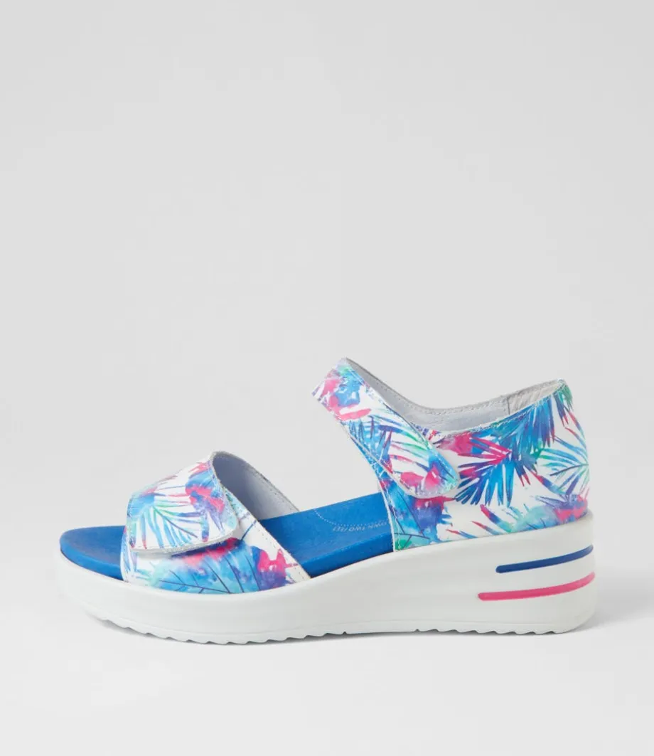 Sunnieys Xw Blue Palms Leather Sandals<ZIERA Best Sale