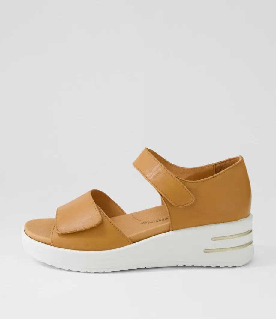 Sunnieys Xw Dark Tan White Leather Sandals<ZIERA Shop
