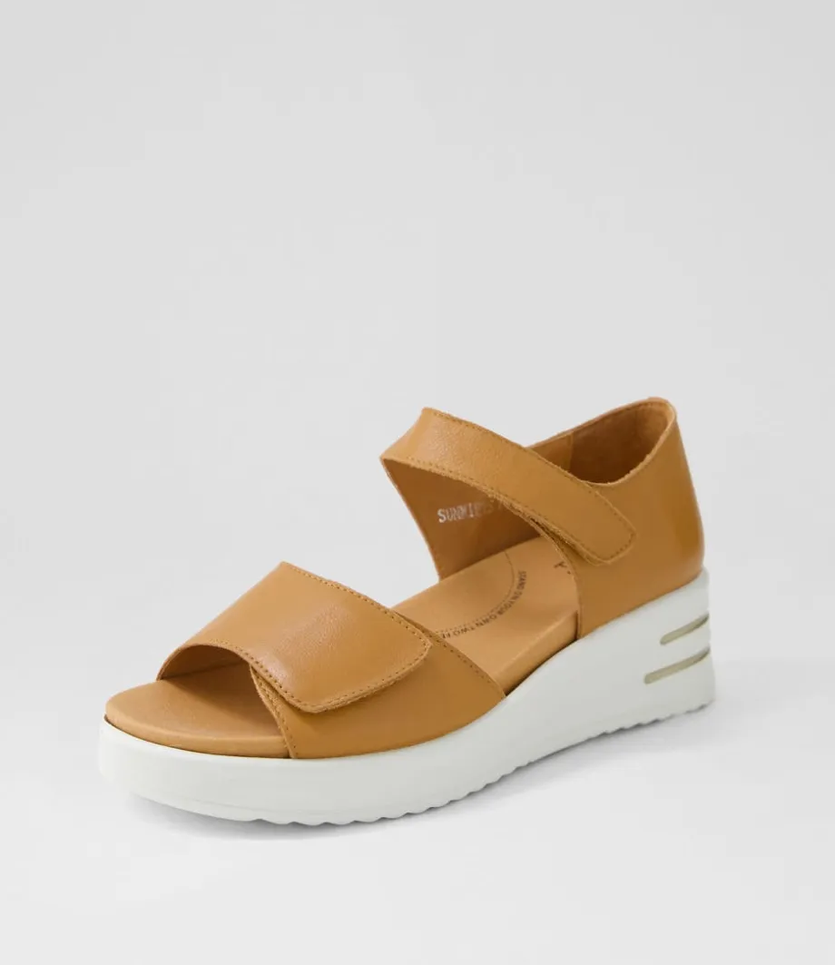 sunnieys_xw_dark_tan_white_leather_sandals_1.webp Sunnieys Xw Dark Tan White Leather Sandals<ZIERA Shop
