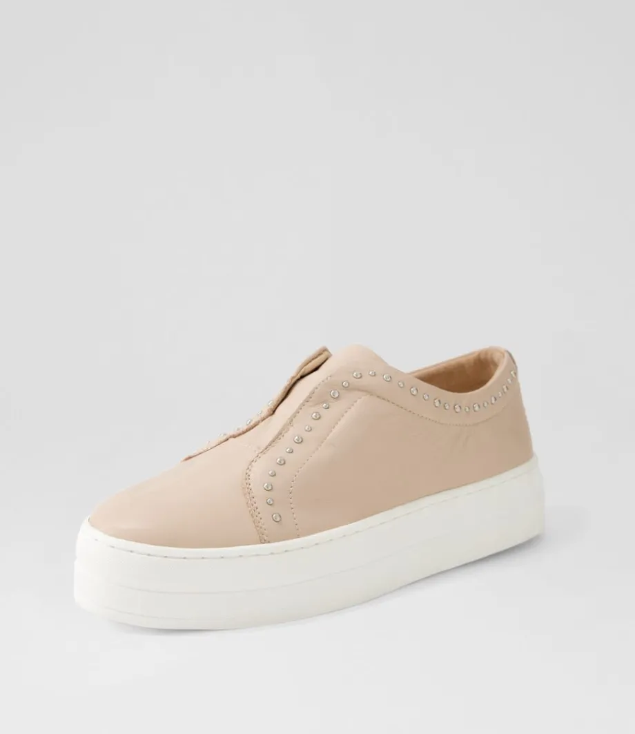 Synty Nude White Leather Sneakers<DJANGO & JULIETTE New