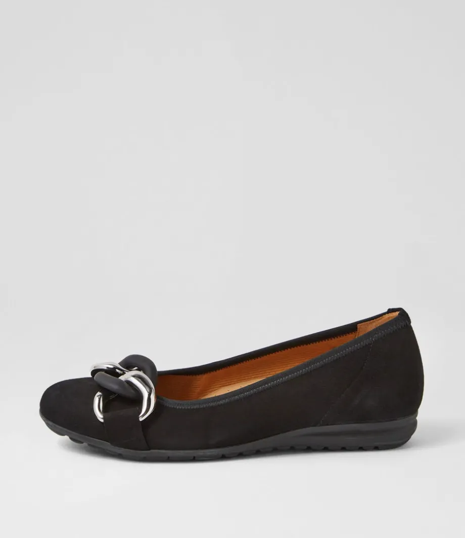 Tabita Schwarz Suede Ballet Flats<GABOR Clearance