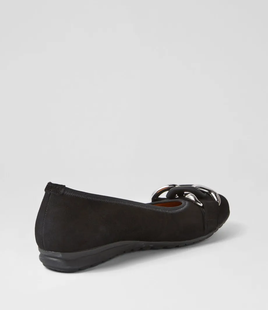 tabita_schwarz_suede_ballet_flats_2.webp Tabita Schwarz Suede Ballet Flats<GABOR Clearance