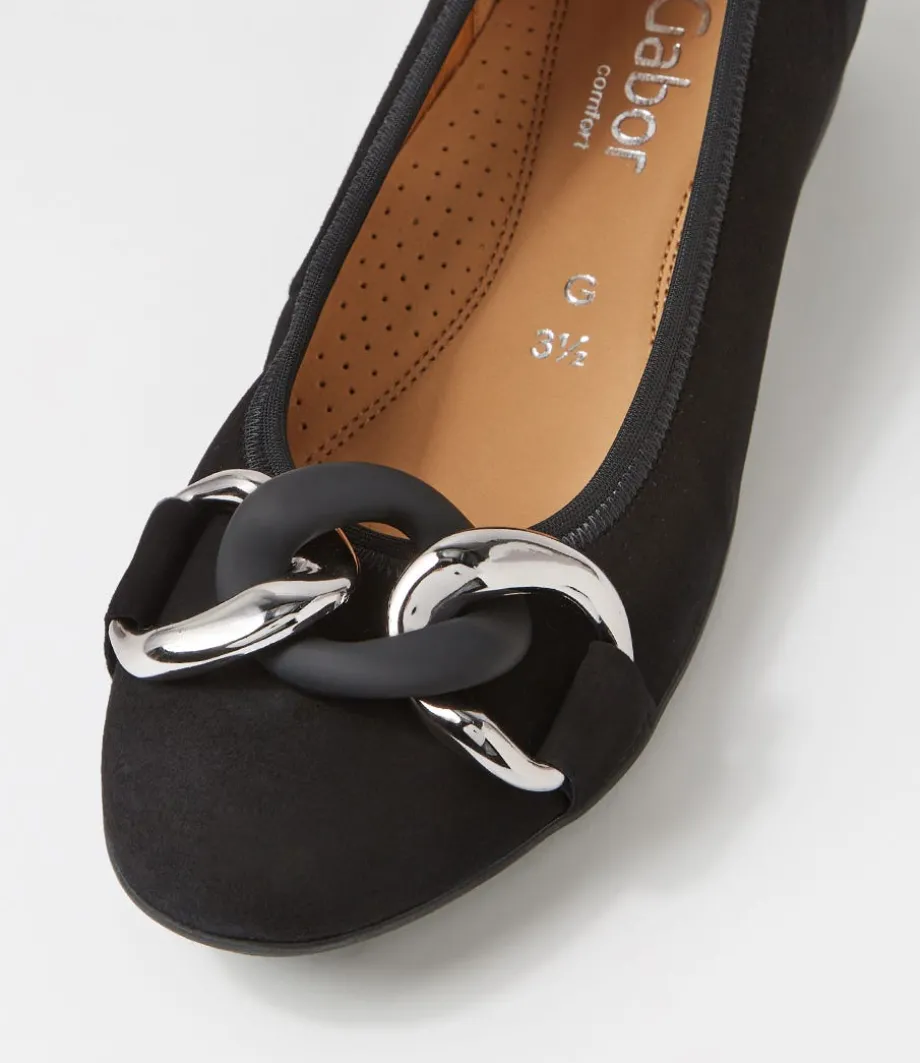 tabita_schwarz_suede_ballet_flats_3.webp Tabita Schwarz Suede Ballet Flats<GABOR Clearance