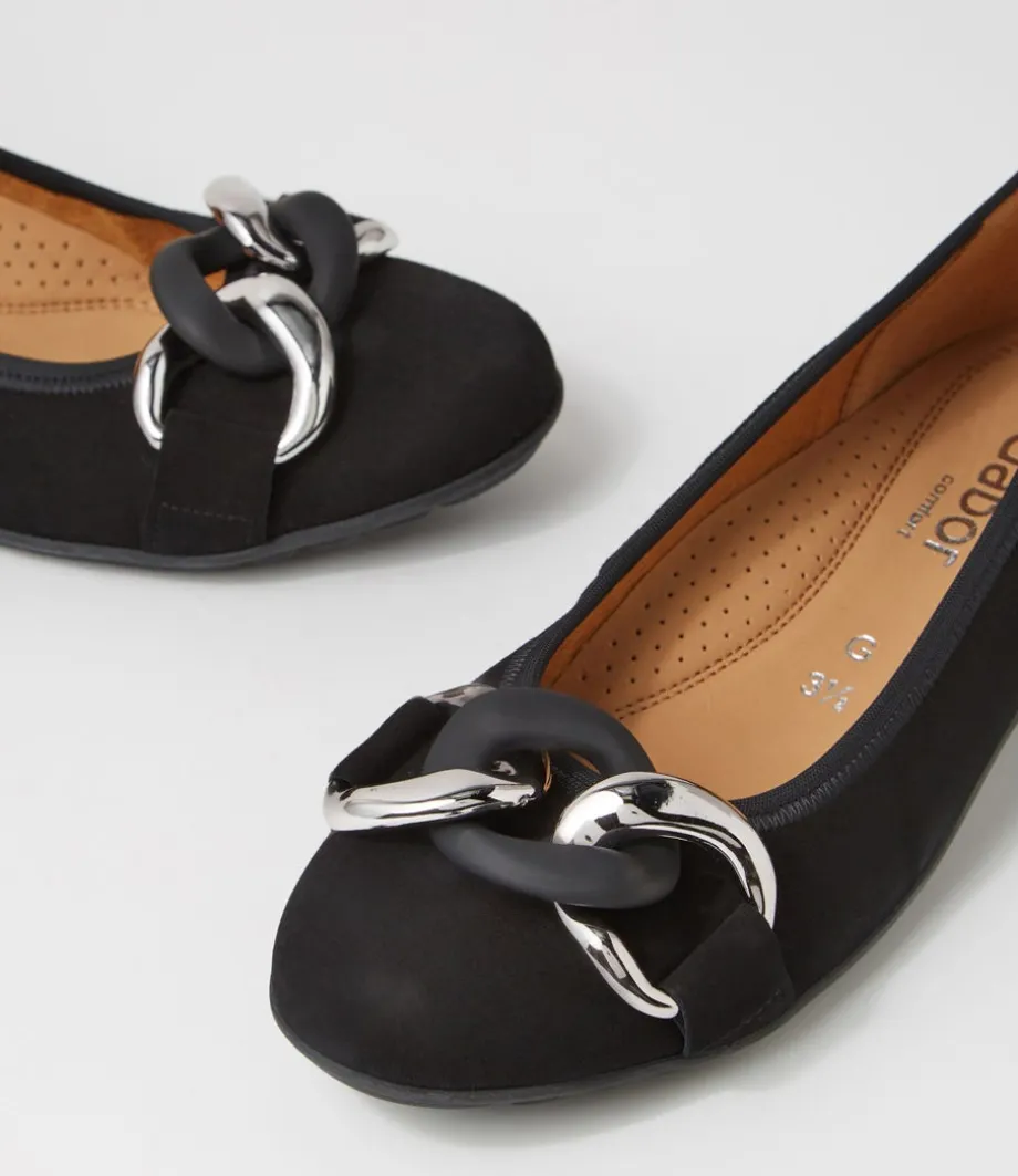 tabita_schwarz_suede_ballet_flats_4.webp Tabita Schwarz Suede Ballet Flats<GABOR Clearance