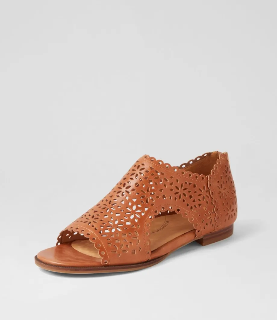Talexys W Tan Leather Sandals<ZIERA Cheap