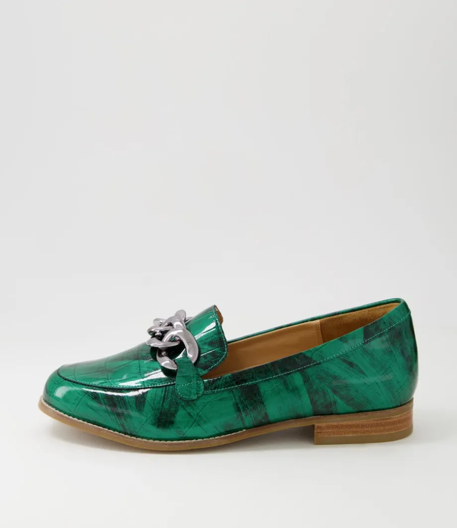 Tamest Xf Emerald Patent Croc Flat Shoes<ZIERA Shop