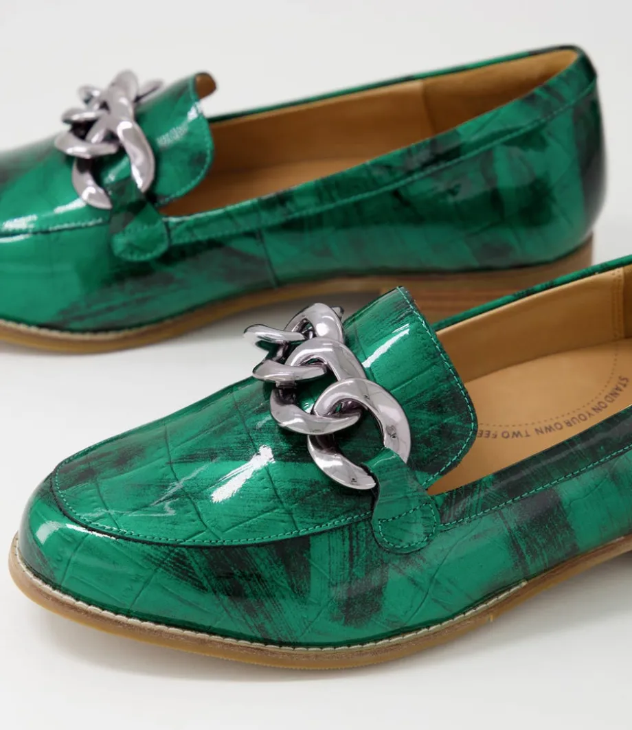 tamest_xf_emerald_patent_croc_flat_shoes_4.webp Tamest Xf Emerald Patent Croc Flat Shoes<ZIERA Shop