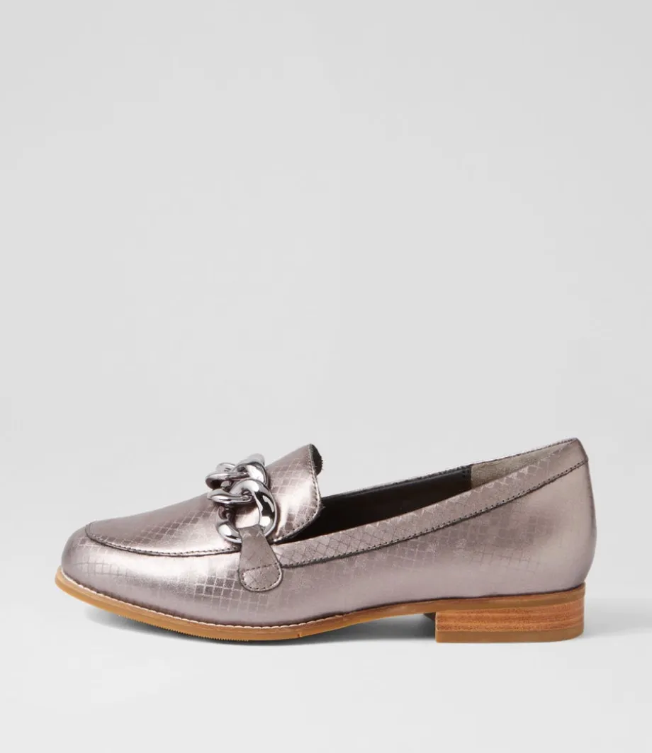 Tamest Xf Pewter Squares Leather Loafers<ZIERA Best