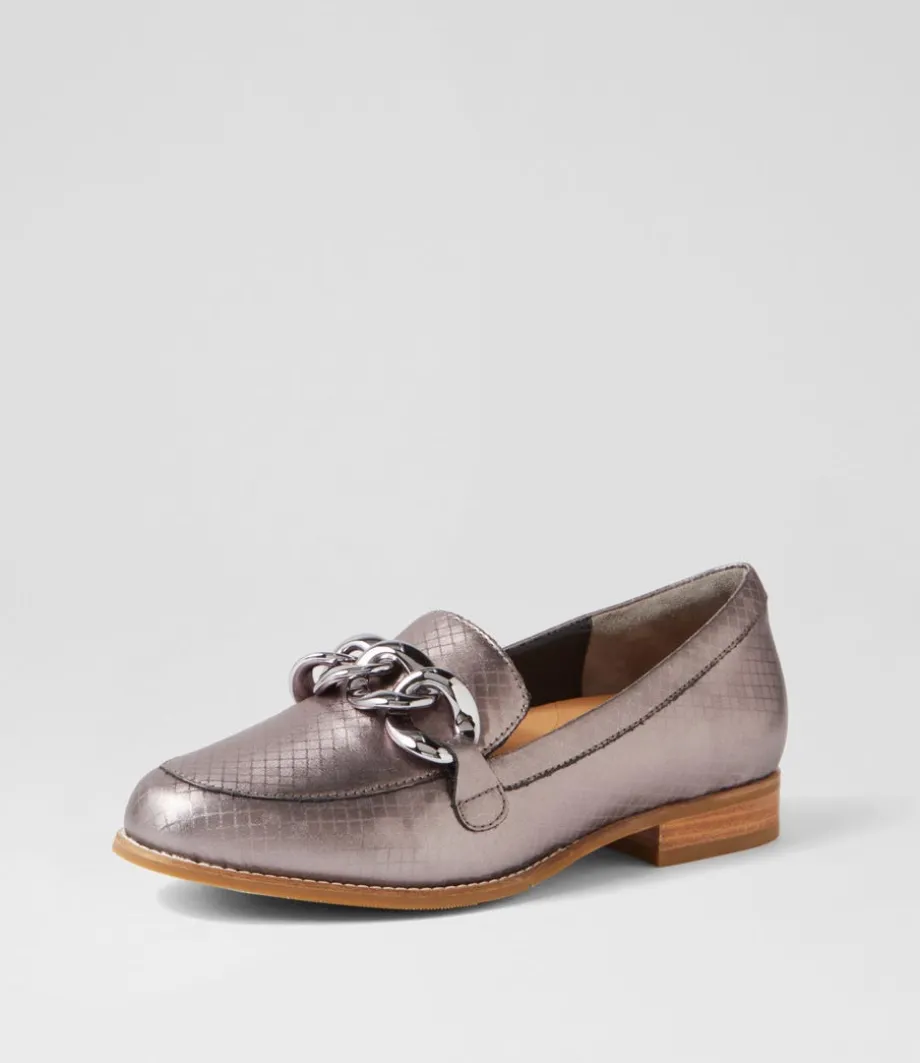 Tamest Xf Pewter Squares Leather Loafers<ZIERA Best