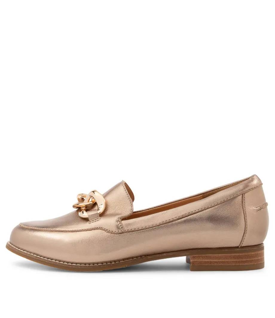 Tamya Xf Champagne Leather Loafers<ZIERA Clearance