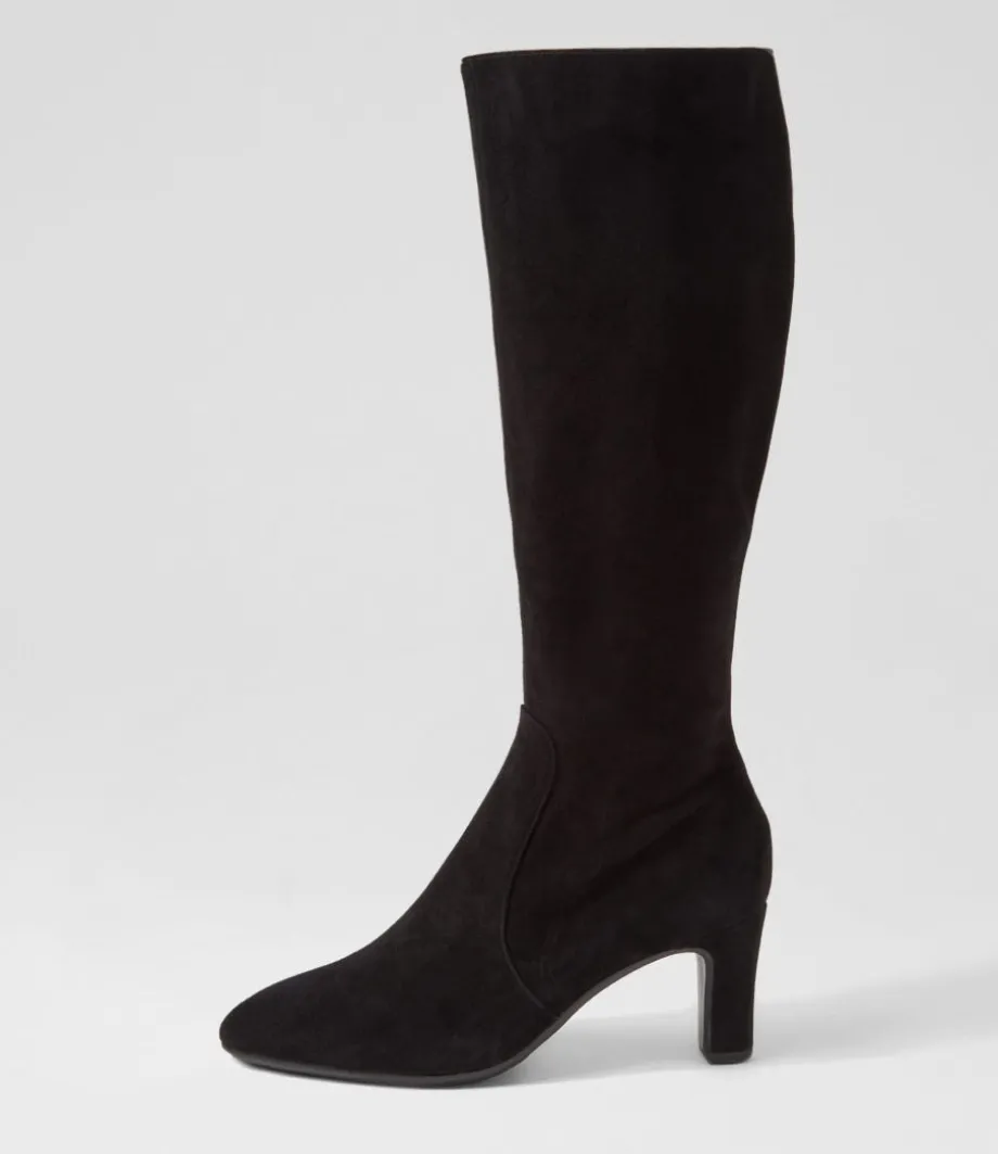 Teddie Black Suede Knee High Boots<DJANGO & JULIETTE Best Sale