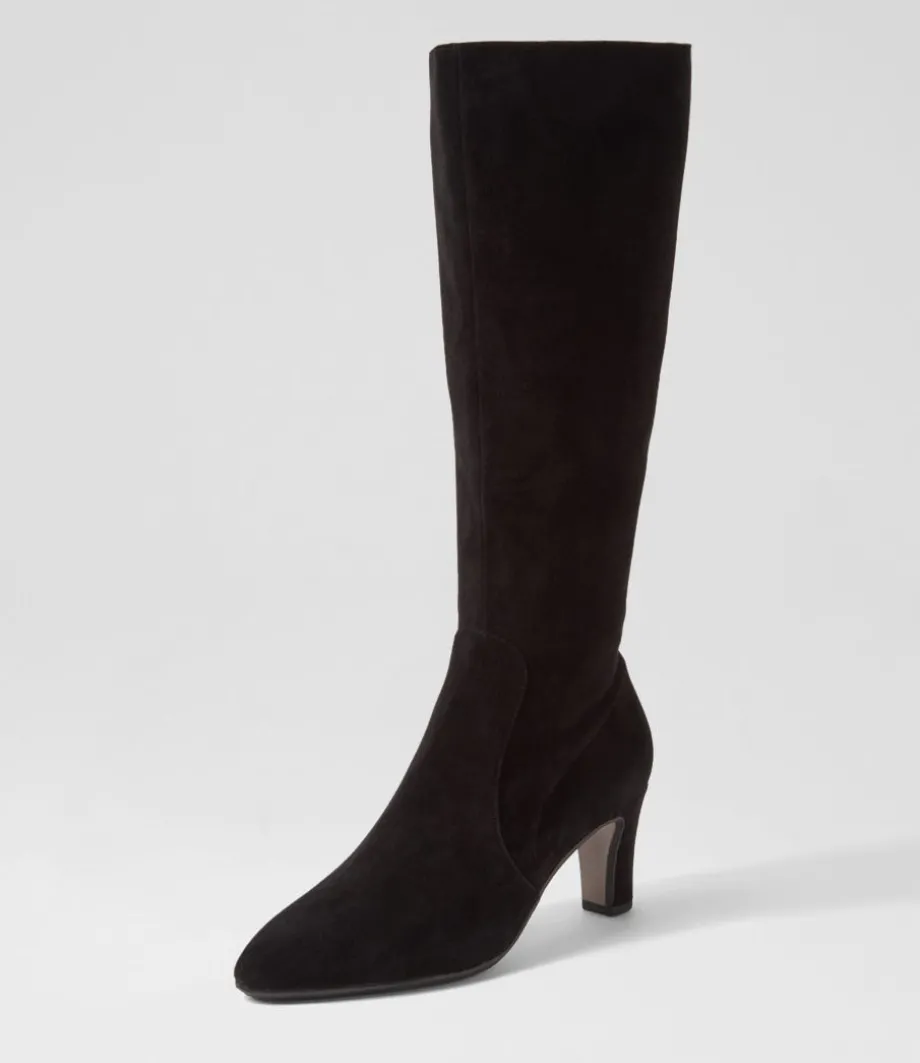 teddie_black_suede_knee_high_boots_1.webp Teddie Black Suede Knee High Boots<DJANGO & JULIETTE Best Sale
