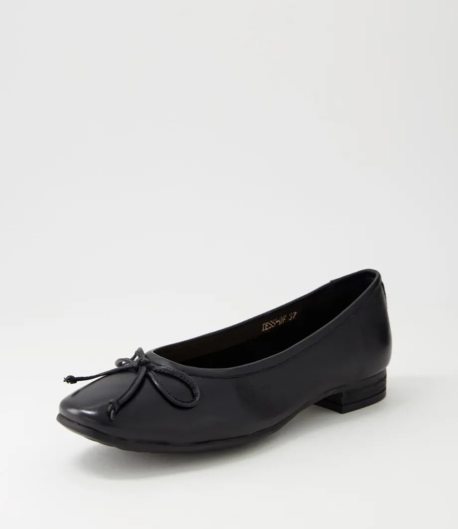 Tess Black Leather Flat Shoes<DIANA FERRARI Outlet