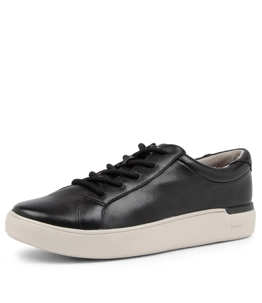 Tf Parissa Lace Black Leather Sneakers<ROCKPORT Cheap