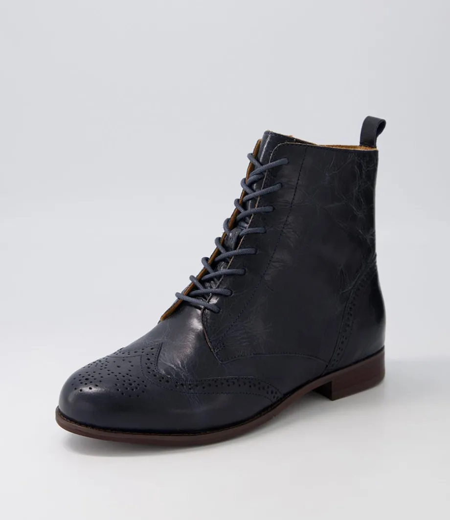 Thron Xf Navy Leather Ankle Boots<ZIERA Shop