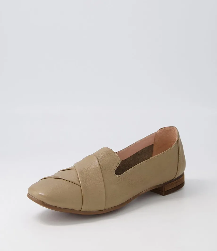 Tilony Khaki Leather Loafers<DIANA FERRARI Cheap
