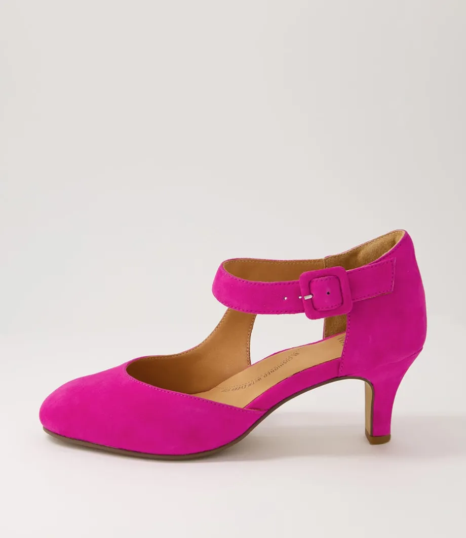 Timon Xw Fuchsia Suede Heels<ZIERA Clearance