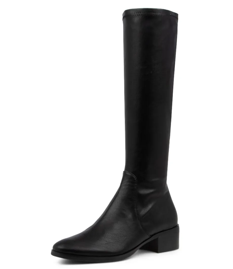 Timothie Black Knee High Boots<DJANGO & JULIETTE Flash Sale