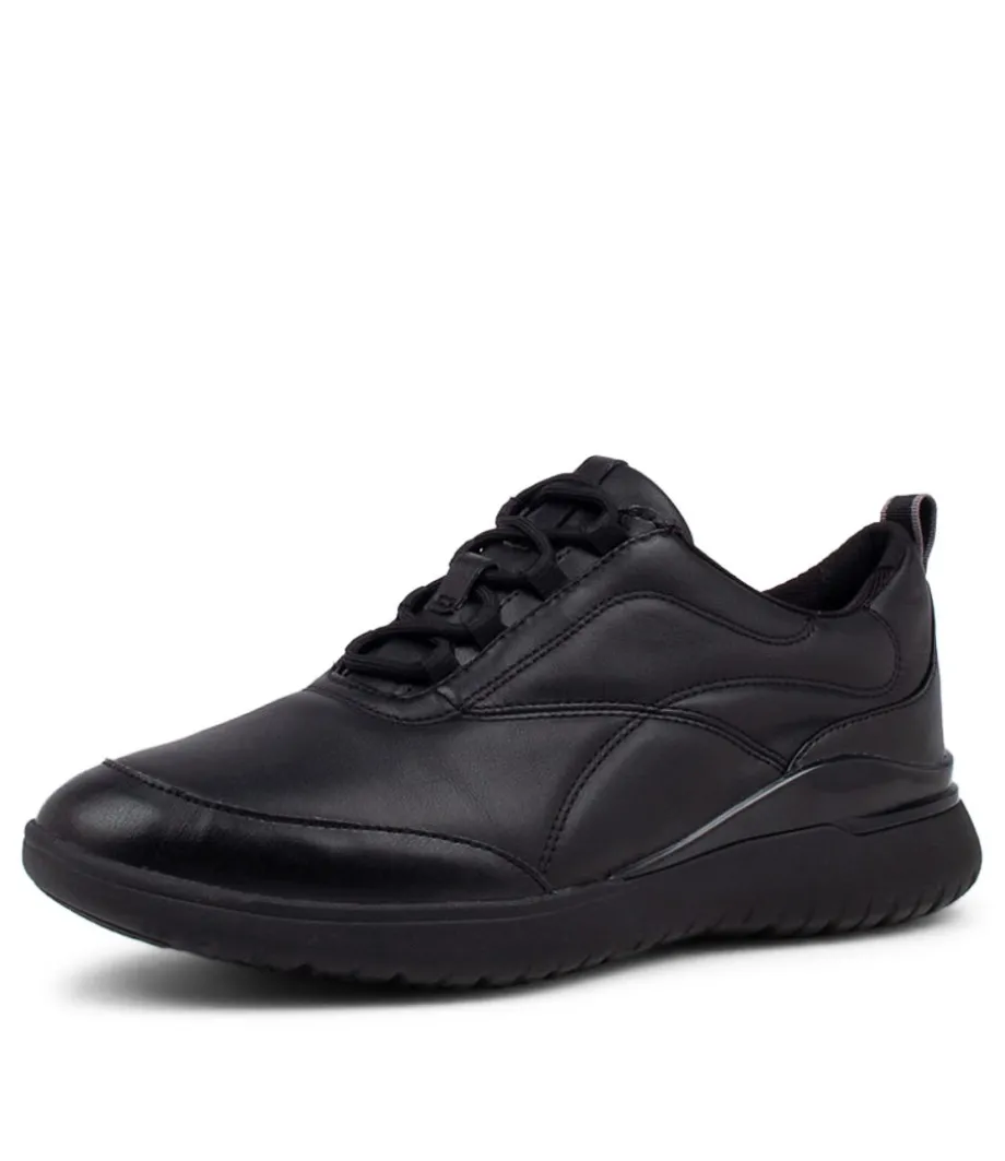 Tm Sport Lace Black Leather Sneakers<ROCKPORT Cheap