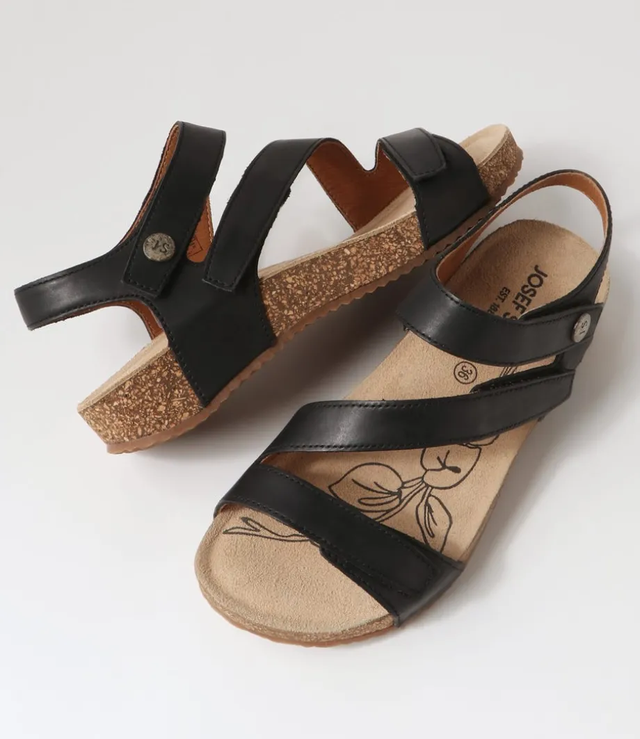 tonga__schwarz_leather_sandals_4.webp Tonga 25 Schwarz Leather Sandals<JOSEF SEIBEL Store