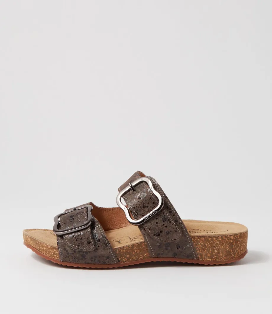 Tonga 64 Taupe Multi Leather Slides<JOSEF SEIBEL Best