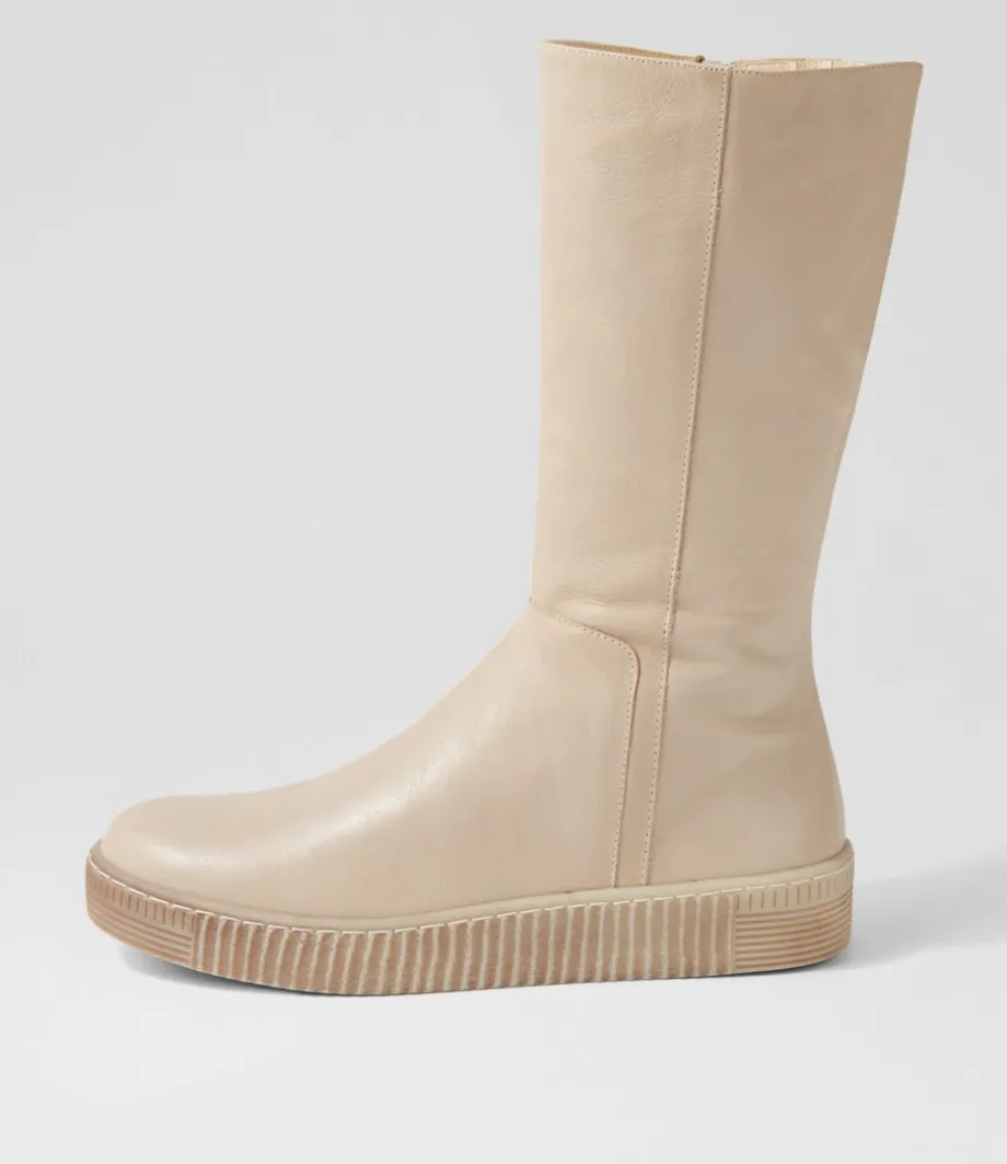 Tyrese Almond Leather Calf Boots<DJANGO & JULIETTE Hot