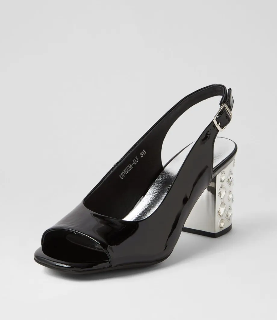 Udeem Black Patent Leather Sandals<DJANGO & JULIETTE New