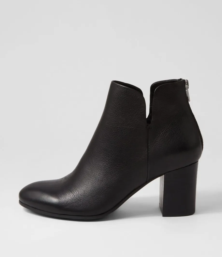 Ufollow Black Leather Ankle Boots<TOP END Shop