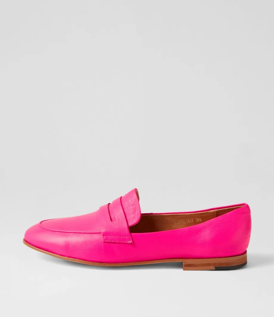 Ulani Hot Pink Leather Loafers<DJANGO & JULIETTE Shop